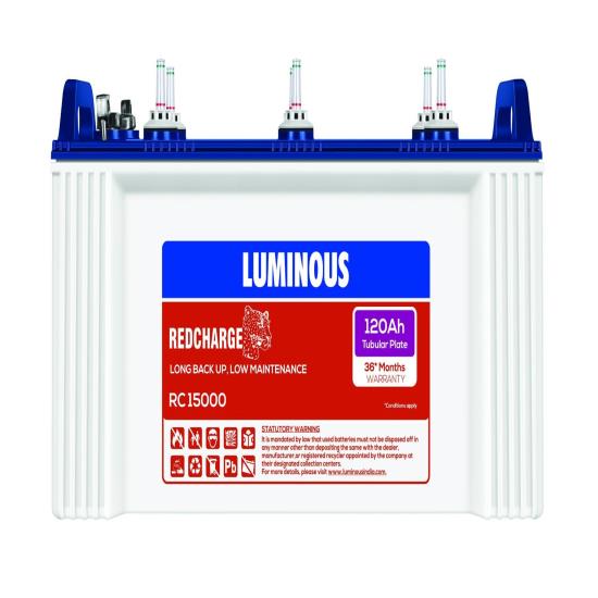 Luminous 12V 120Ah Redcharge Tubular Battery Rc 15000 Buy